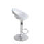 Tabouret réglable Plark White avec base piédestal chromée