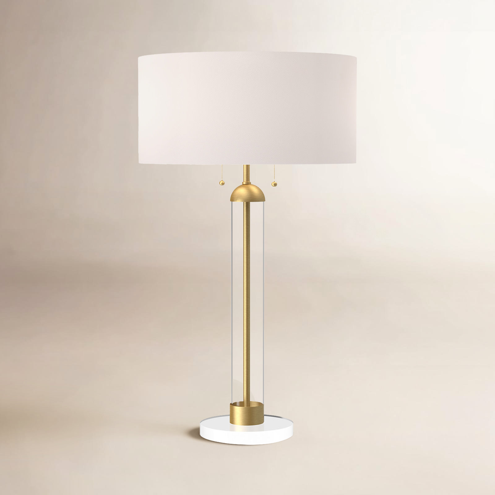 Brandi Table Lamp, Brushed Gold/Clear
