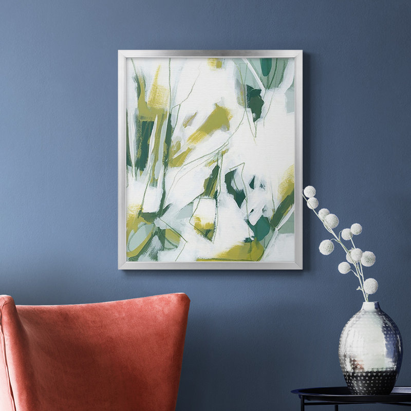 Toile encadrée de qualité supérieure Emerald Ice IV - prête à être accrochée, Argent, H 24 po x l 20 po
