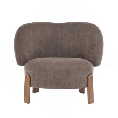 Elegant Design Cozy Wingback Accent Armless Chair with Solid Wood Legs