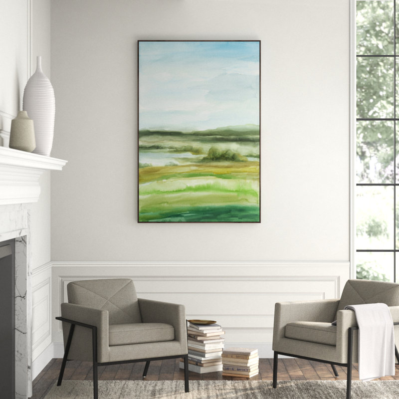 Green Ocean II Print by Giselle Kelly, 55.5" H x 37.5" W x 1.5" D, Image Brush Gel