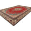 Tapis oriental tribal rouge à motif floral unique 10 x 14