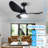 32'' 3 - Blade Large Indooor Ceiling Fan With Light Kit and Remote, 3 LED Colours, 6 Speed Noiseless DC Motor, Timer