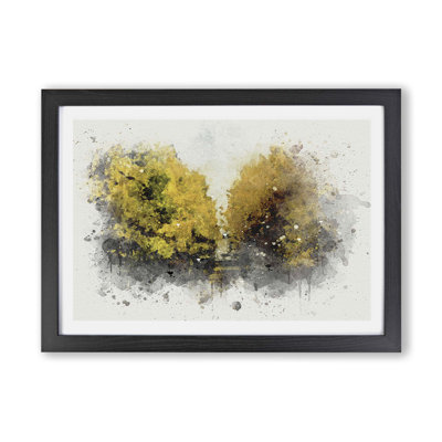 Road Through a Yellow Forest - Framed Print