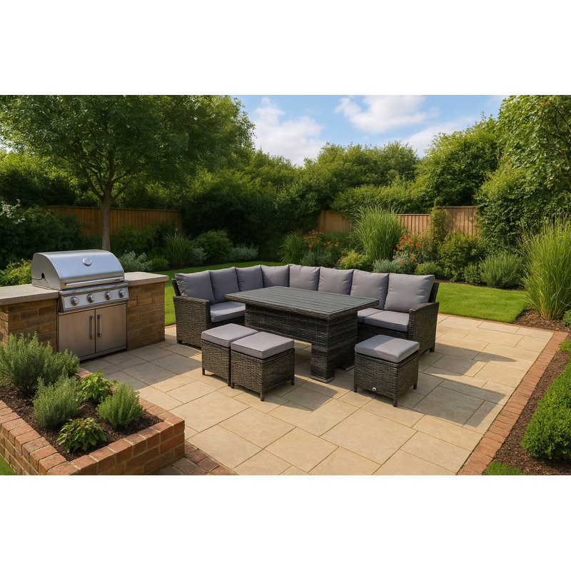 Brungardt 9 Seater Rattan Corner Sofa Set