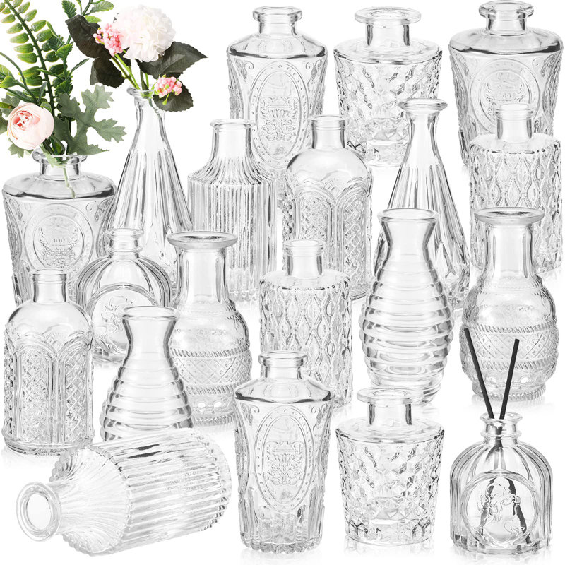 Ensemble de 20 vases à fleurs en verre pour petits centres de table en verre rustique pour table de mariage Décoration de Noël