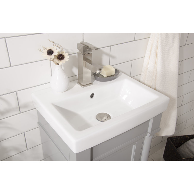 Esperanza 17.5'' Single Bathroom Vanity with Ceramic Top, Gray