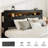 Bed Frame, Wood Platform Bed Frame With Storage LED Light Headboard And 2 USB , Noise Free,No Box Spring Needed And Easy Assembly Tool,Large Under Bed Storage-691320104-691320119