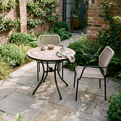 Round Ceramic Patio Dining Set