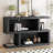 Narrow Console Table With Symmetrical Design, Retro Entryway Table With 2-Tier Open Shelf, Sofa Table For Entryway, Hallway And Living Room-967049413