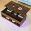 Lift Top Coffee Table With LED Light & Hidden Compartment & Open Shelves-1267834060