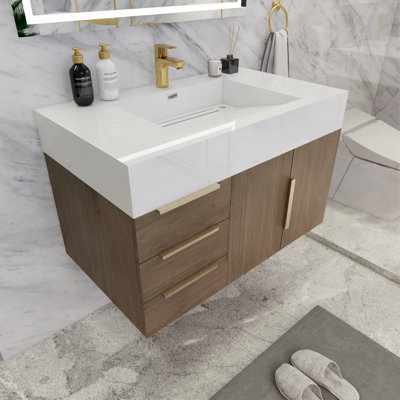 Richey 35.4'' Single Bathroom Vanity with Plastic Top