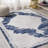 Amee Ornate Medallion Modern Ivory/Navy Rug-1044855311