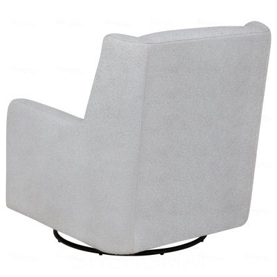 Fauteuil pivotant Omari gris tourterelle, rembourré
