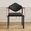 Chaise d'appoint noire à dossier solide (ensemble de 2)