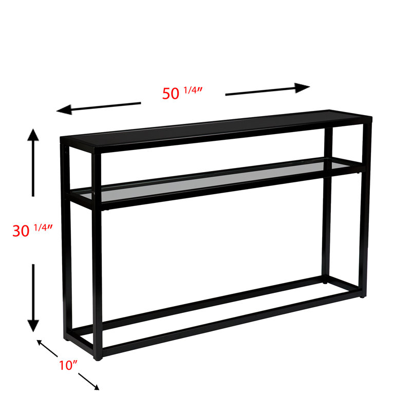 Swanage 50.25'' Glass Top Console Table