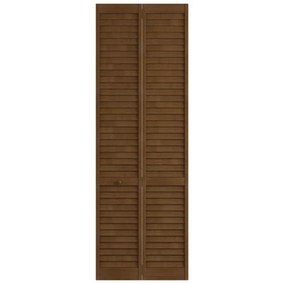 Porte pliante en pin à persiennes