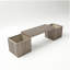 Banc de jardinière Grove - Brun cendré