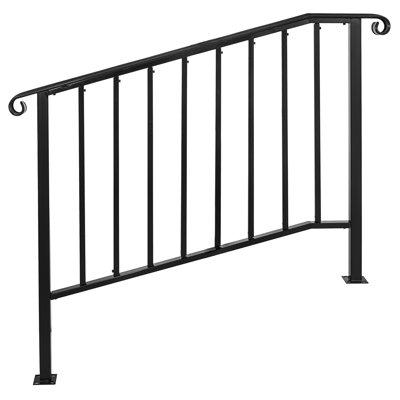 Hand Rails for Outdoor Steps, Wrought Iron Railing, Porch And Stair Railing Kit