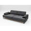 Élégant canapé-lit 3 places, couleur anthracite, 94,1 x 39,0 x 32,7 pouces | Structure en bois de hêtre et en carton, tissu 100% polyester | Mécanisme de bras réglable, dossier mobile, nettoyage à sec | Parfait pour les salons modernes et les espaces invités-1900270034