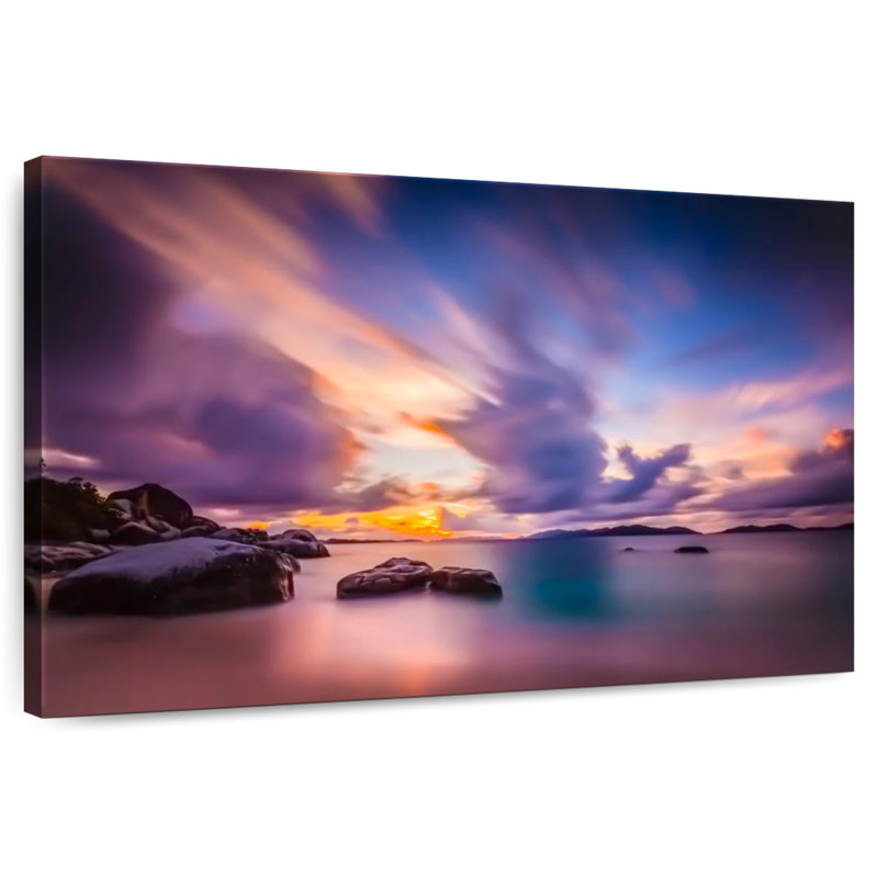 Plage colorée des Caraïbes Gillard, H 16 po x l 24 po