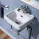 Whitehaus Collection 13" Rectangular Wall Mount Bathroom Sink With Overflow Control Ledge, Single Faucet Drilling And Overflow