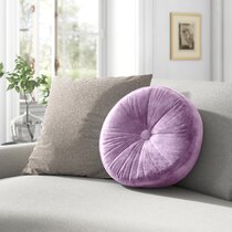 Round Velvet Cushion Ashy purple — PHIONAH