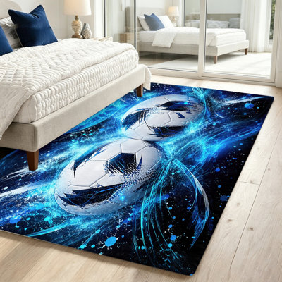 Tapis de soccer dynamique, tapis d'intérieur, lavable antidérapant, décoration intérieure pour le salon, la chambre à coucher, le jeu, la coupe du monde de soccer