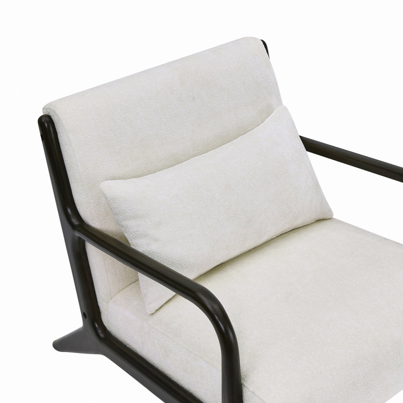 Chaise d'appoint avec coussin lombaire amovible, Noir