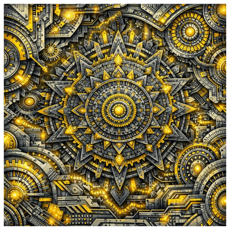 Tapis de bain complexe en mandala métallique, 34 po L x 21 po L