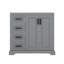 Meuble-lavabo moderne 36 po avec lavabo en céramique à porte réglable et 3 tiroirs-1812259443