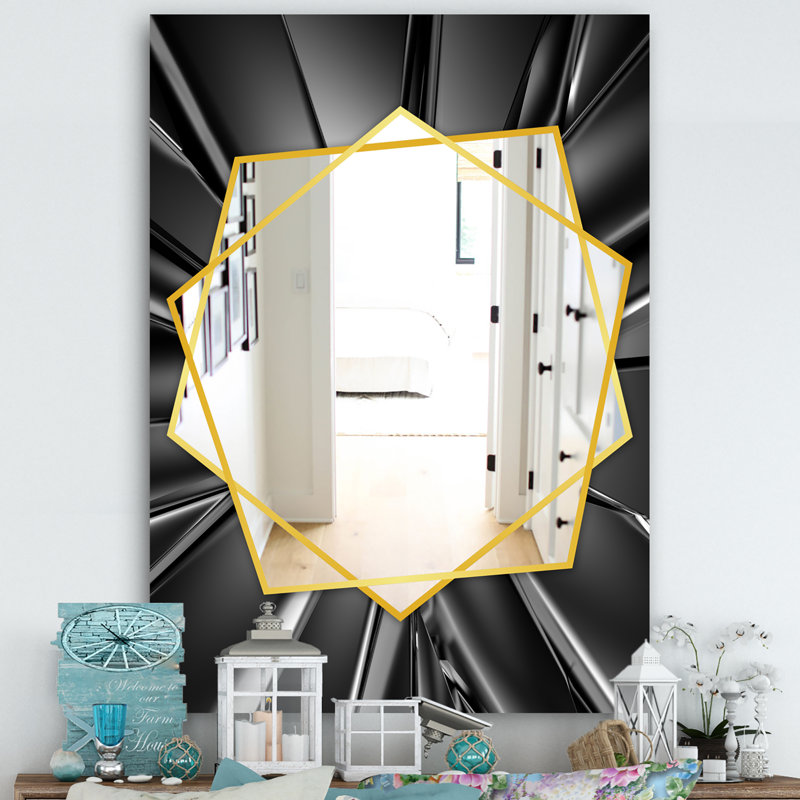 Miroir mural futuriste en cristal, H 24 po x l 32 po