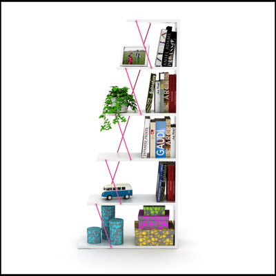 Bibliothèque échelle à 5 niveaux Furnish Home Store, rangement compact pour petites pièces et bureaux