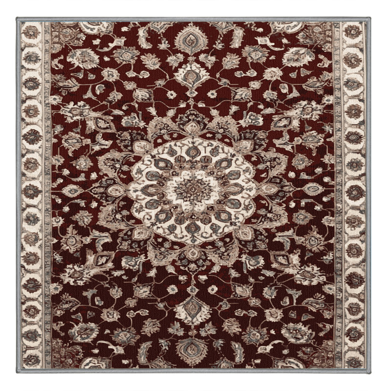 Tapis turc gris lavable à la machine, Carré 6 pi