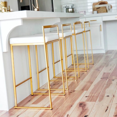 Tabouret Dayan blanc avec base chromée