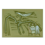 Ambesonne Bones Tempered Glass Cutting Board Woodcut Style Dinosaur Fossil Fawn Khaki