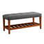 Banc rembourré en tissu avec rangement ouvert-1196534837
