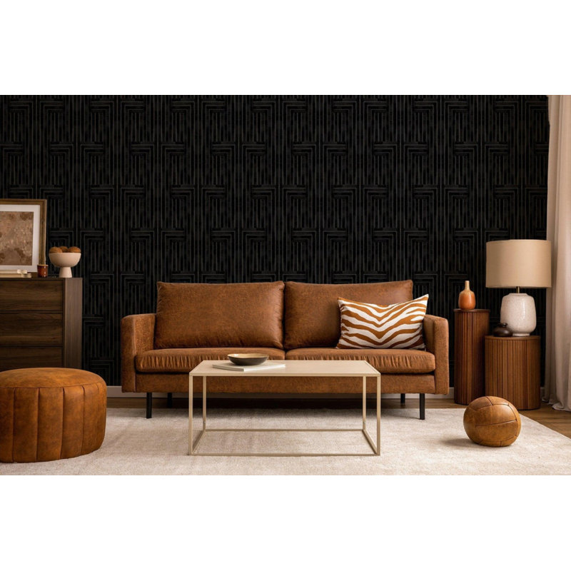 Organic Chiselled 10' L x 24" W Wallpaper Roll, Gray, Premium Paper