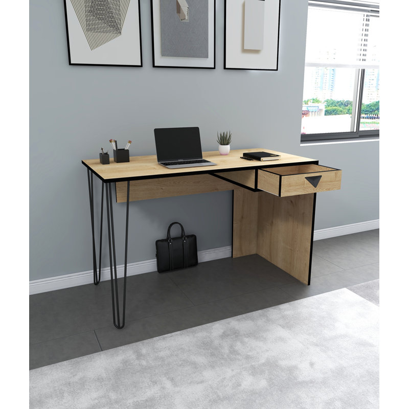 Aidric Computer Desk, Sapphire Oak/Black
