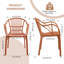 Chaise de salle à manger d'extérieur empilable, fauteuil en plastique de style rotin sans assemblage-133721545