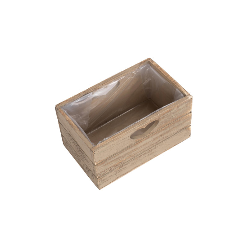 Storage Planter With Plastic Lining, Oak
