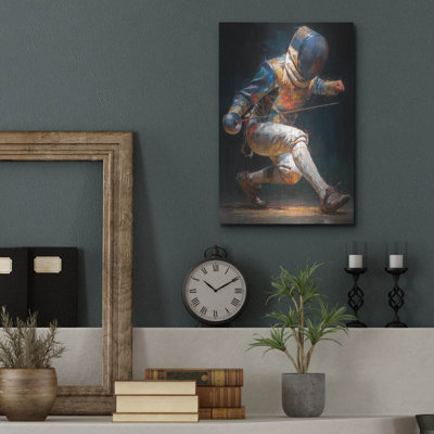  «Fencer Legend 2» par Ann Klee, art mural en métal, 12 po x 16 po