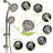 Brushed Nickel Shower With 4.7" Rain Showerhead, 7 Hand Shower, Adjustable Bar & Arm Dual Head In Slide Hose-120951934