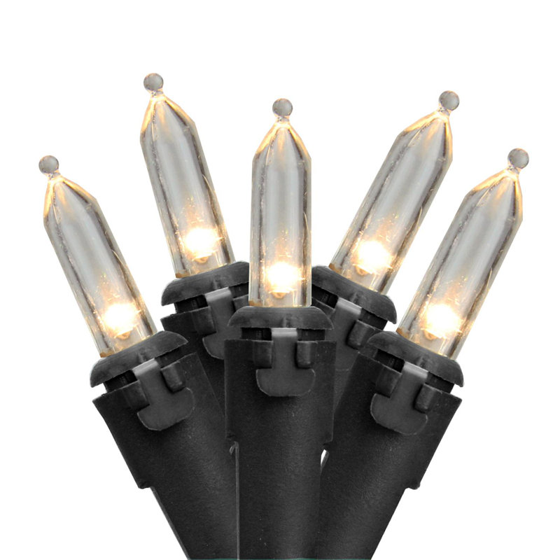 Guirlande de 100 lumières DEL, Blanc chaud / noir, 50