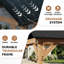  Pavillon de jardin permanent en métal L 11 pi. X P 11 pi. D Pavillon de jardin en bois massif d'extérieur, pavillon de jardin à toit rigide avec toit en acier galvanisé, pour patio, jardin, terrasse-66777535-126350509