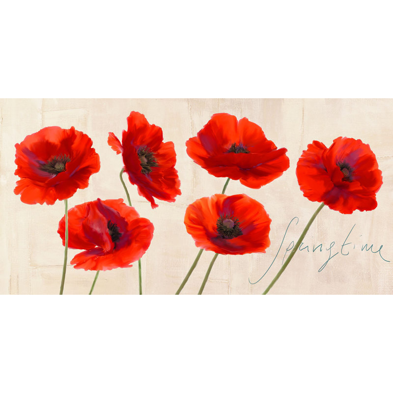 Springtime Poppies by Teo Rizzardi - Wrapped Canvas Painting, 50cm H x 100cm W x 4cm D