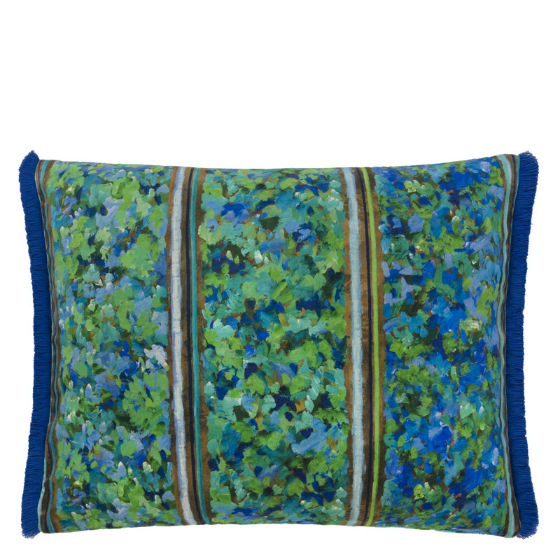 Sanzai Velours Decorative Pillow, Cobalt