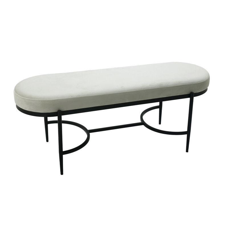 Sagebrook Home 48" Kinross Cream Velvet Bench