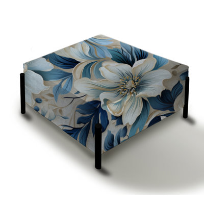Coastal Retreat Paisley Pattern - Paisley Large Square Ottoman