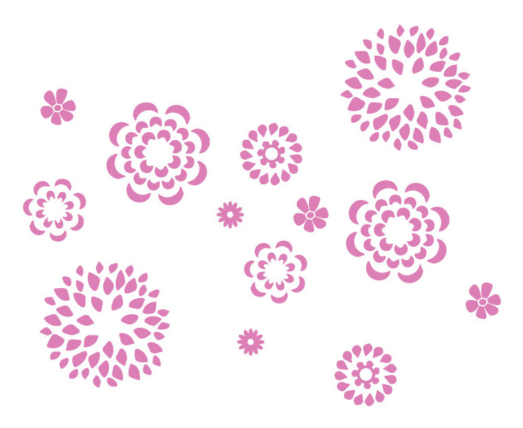 Adhésif décoratif motif floral, H 38 po x l 48 po x P 0,01 po, Gomme à bulles